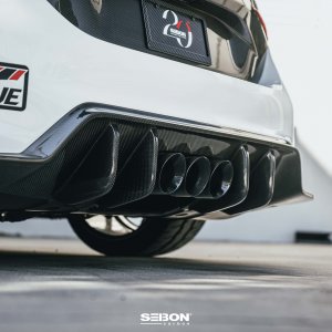 Honda Civic Rear Diffuser - Seibon - MB-Style - Carbon Fiber - 2023+